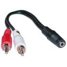 Adapterkabel 2 x Cinch m - Minijack stereo f